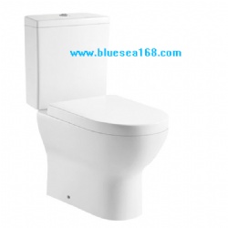 Washdown Two-piece Toilet  Good quality floor mounted p-trap washdown two-piece coupled toilet with european ceramic wc