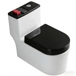 Ergonomic Sit and Squat Toilet I 2-in-1 Dual Function Toilet Promoting Natural Bowel Movement I Compact Bathroom Solution with Soft-Close Seat