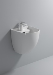 New Ceramic Sinks Bathroom Washing Basin Unique Pedestal Wall Mount Sink Wash Basin Luxury Wall Hung WashBasin