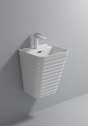 New Ceramic Sinks Bathroom Washing Basin Unique Pedestal Wall Mount Sink Wash Basin Luxury Wall Hung WashBasin