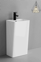 New Ceramic Sinks Bathroom Washing Basin Unique Pedestal Wall Mount Sink Wash Basin Luxury Wall Hung WashBasin