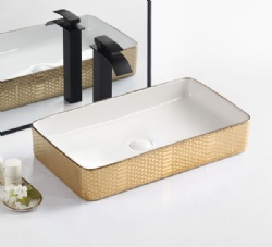 bathroom gold counter ceramic hand wash basin