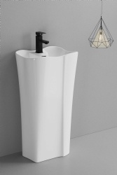 New Ceramic Sinks Bathroom Washing Basin Unique Pedestal Wall Mount Sink Wash Basin Luxury Wall Hung WashBasin