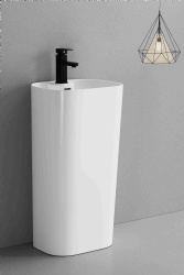 New Ceramic Sinks Bathroom Washing Basin Unique Pedestal Wall Mount Sink Wash Basin Luxury Wall Hung WashBasin